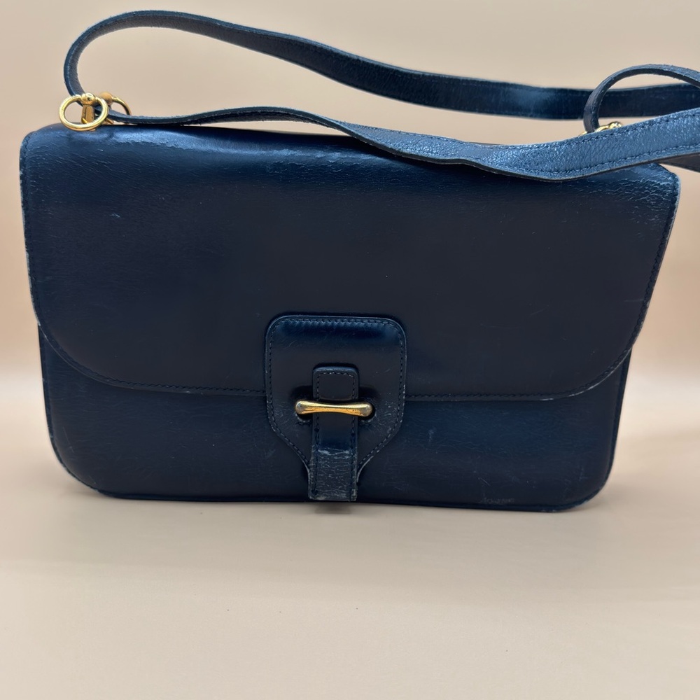 Hérmes Box Dolly Navy Leather Shoulder Bag